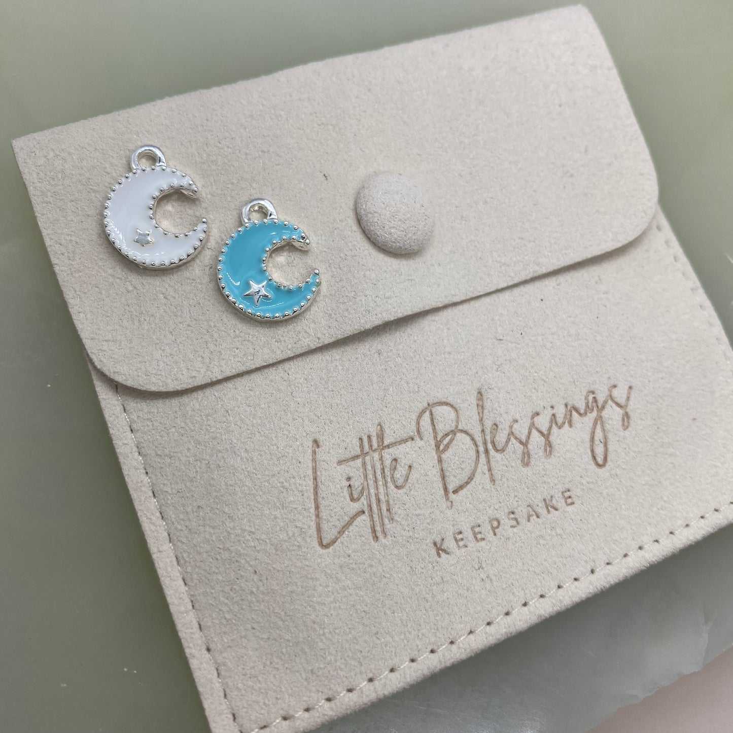 CRESCENT MOON AND STAR CHARM SILVER