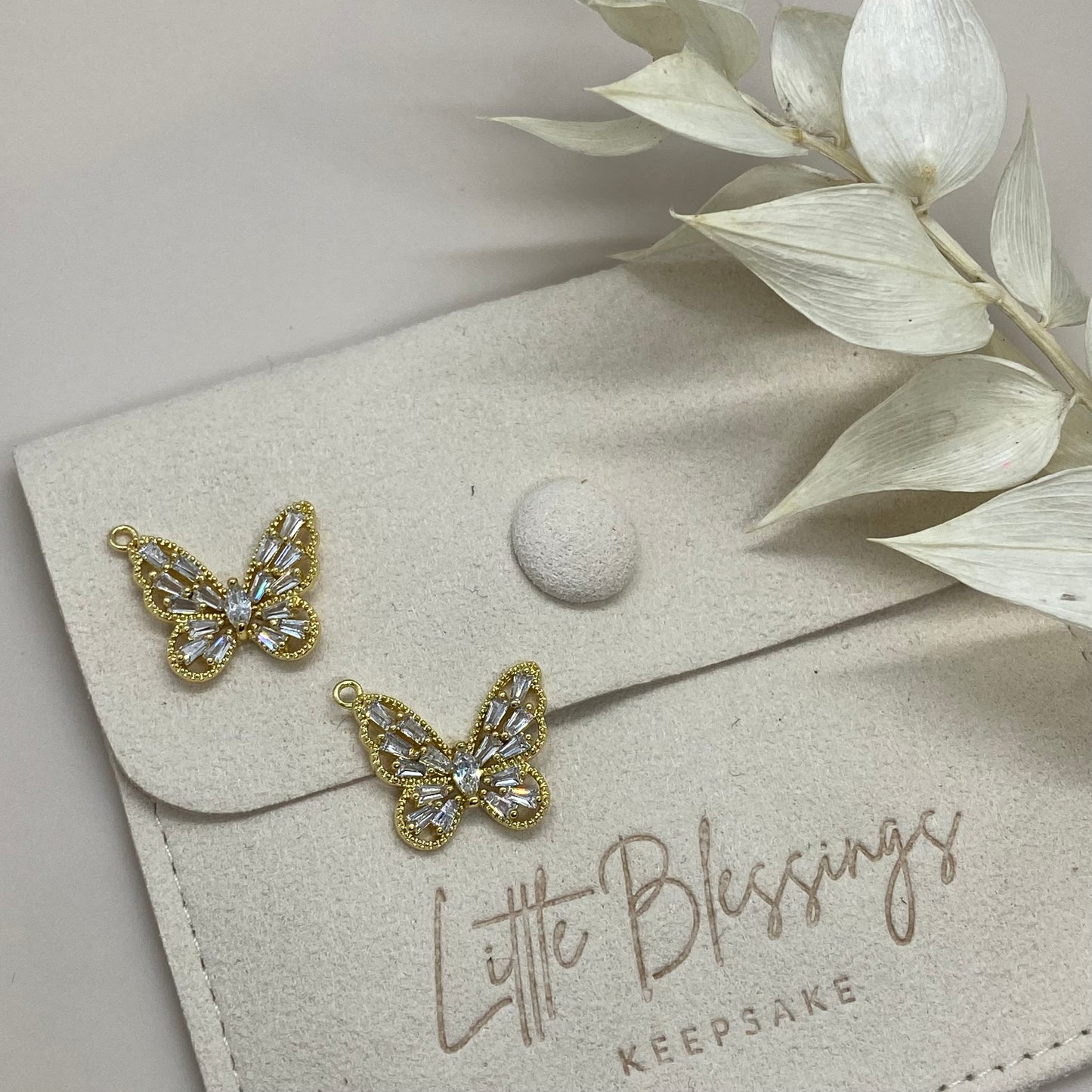 DIAMANTÉ BUTTERFLY CHARM