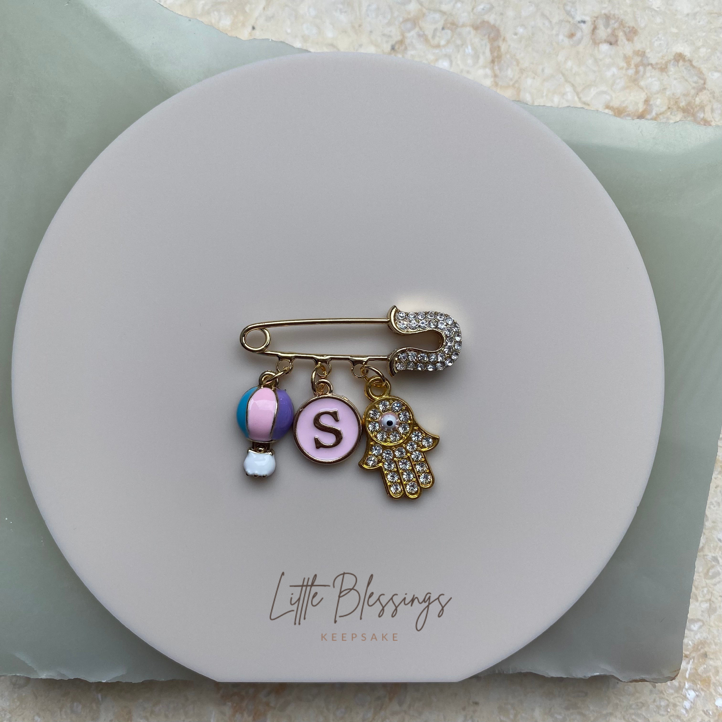 DIAMANTÉ HAMSA CHARM GOLD