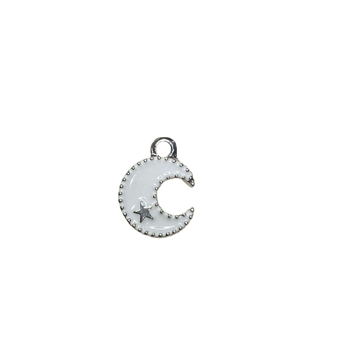 CRESCENT MOON AND STAR CHARM SILVER