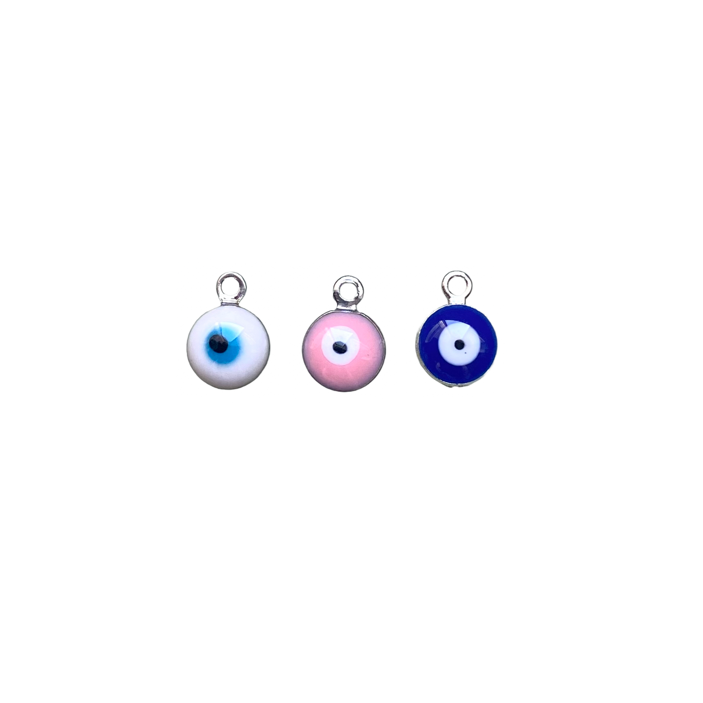 MINI EVIL EYE CHARM SILVER