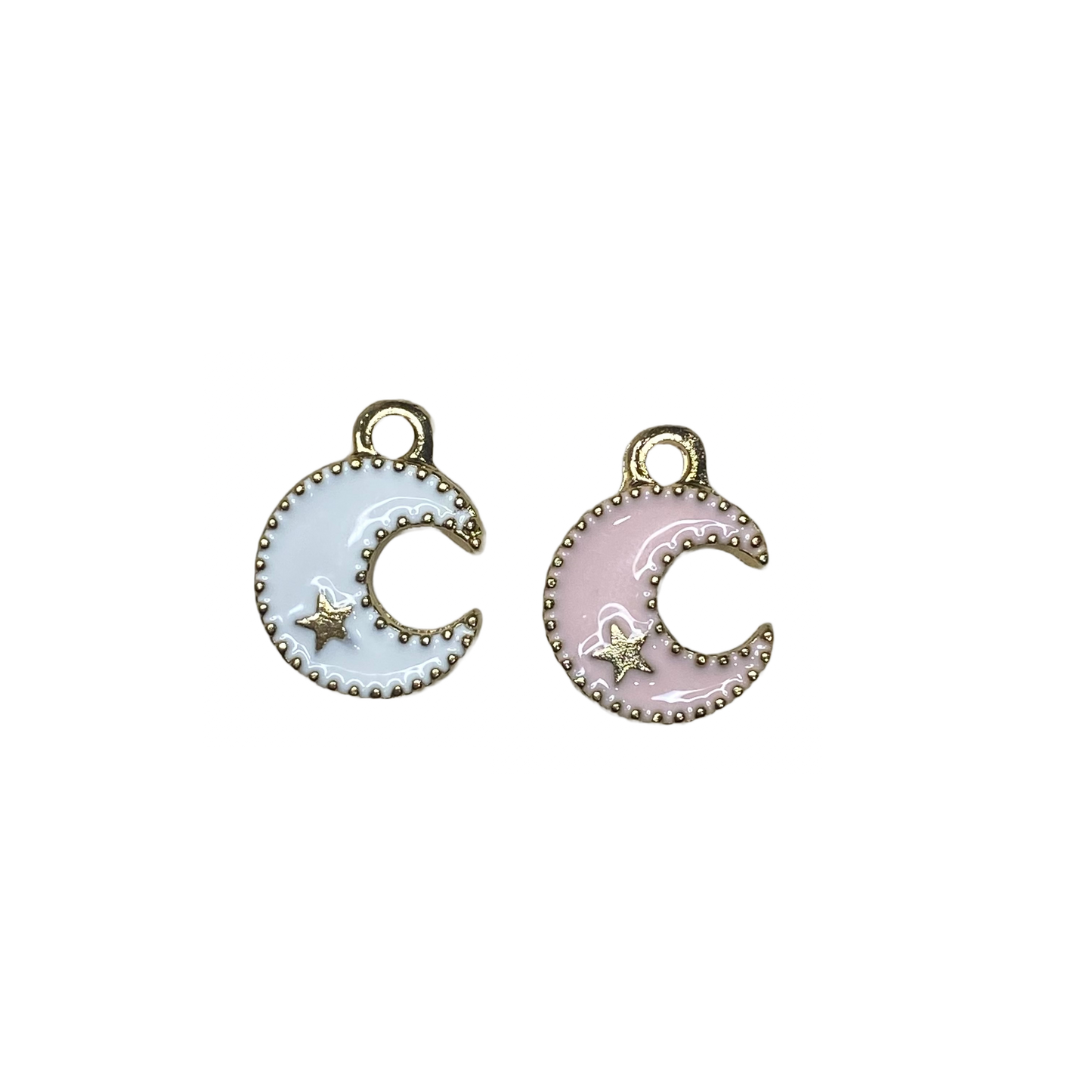 CRESCENT MOON AND STAR CHARM GOLD