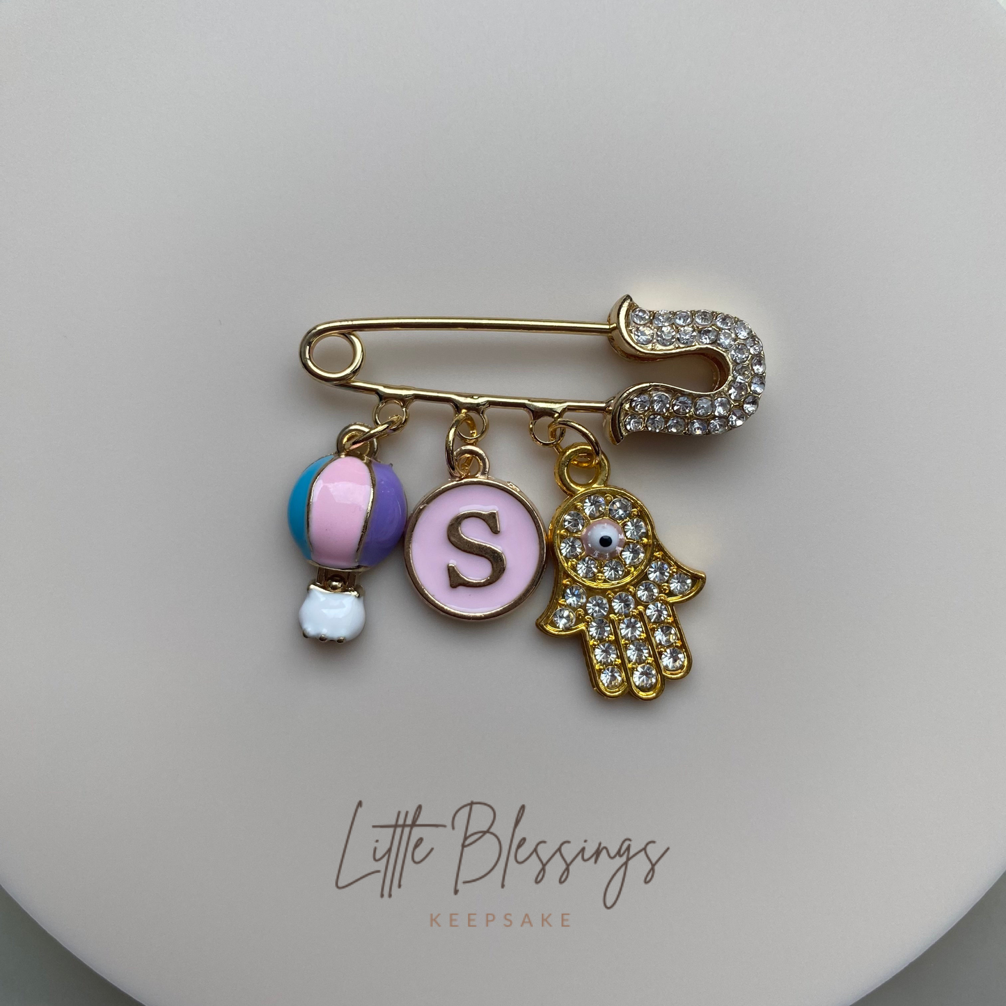DIAMANTÉ HAMSA CHARM GOLD