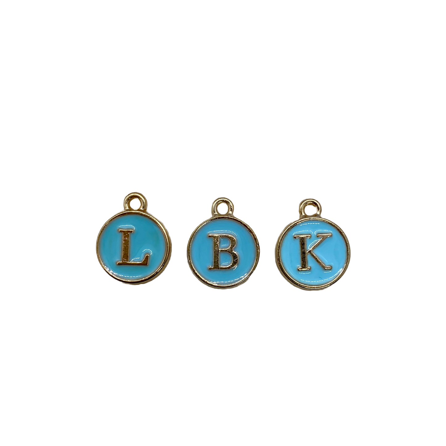 ENAMEL BLUE / GOLD INITIAL CHARM
