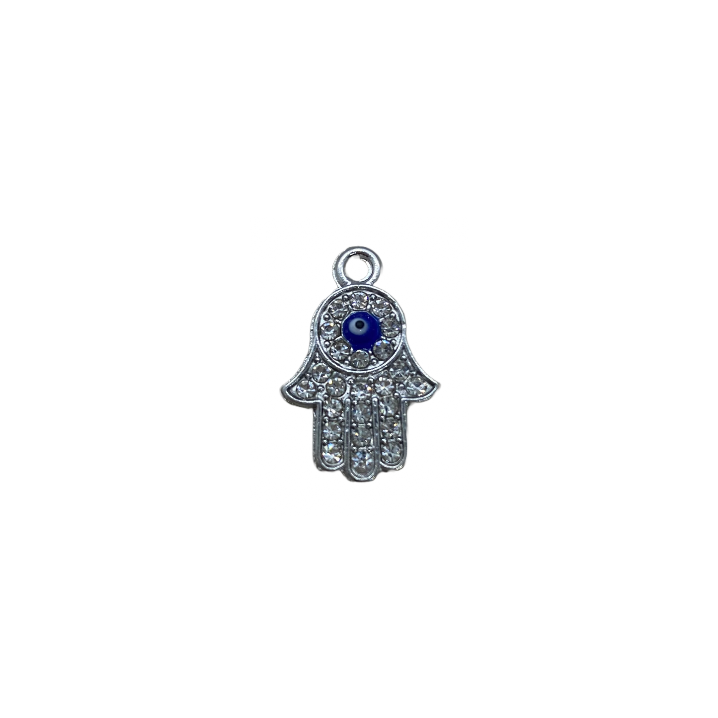 DIAMANTÉ HAMSA CHARM SILVER / BLUE