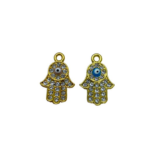 DIAMANTÉ HAMSA CHARM GOLD