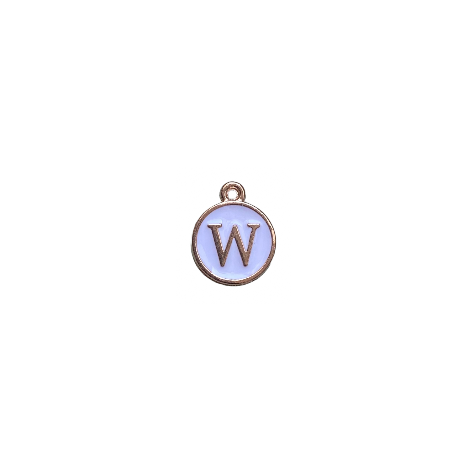 ENAMEL WHITE / GOLD INITIAL CHARM