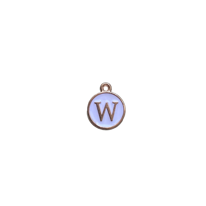 ENAMEL WHITE / GOLD INITIAL CHARM