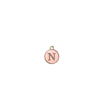 ENAMEL PINK / SILVER INITIAL CHARM