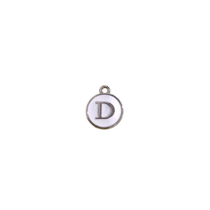 ENAMEL WHITE / SILVER INITIAL CHARM