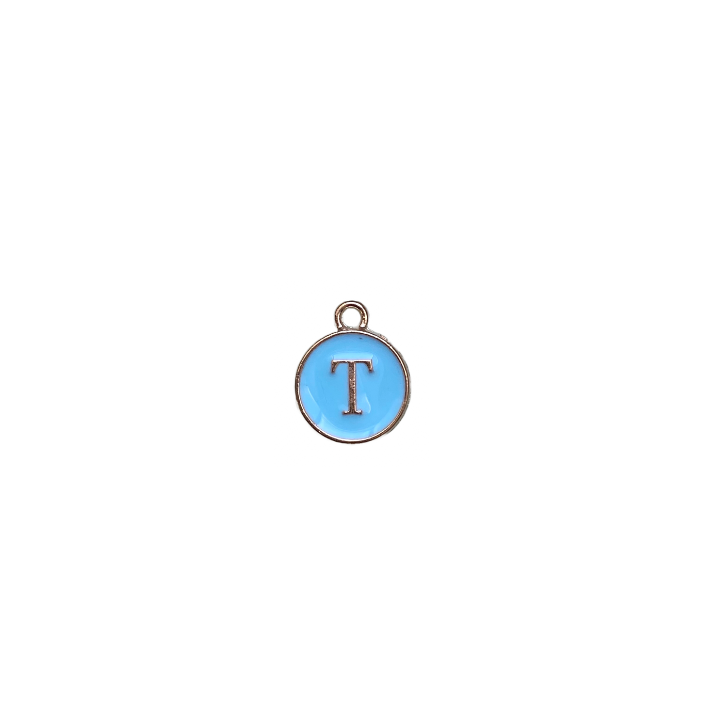 ENAMEL BLUE / GOLD INITIAL CHARM