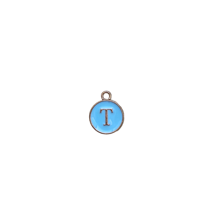 ENAMEL BLUE / GOLD INITIAL CHARM