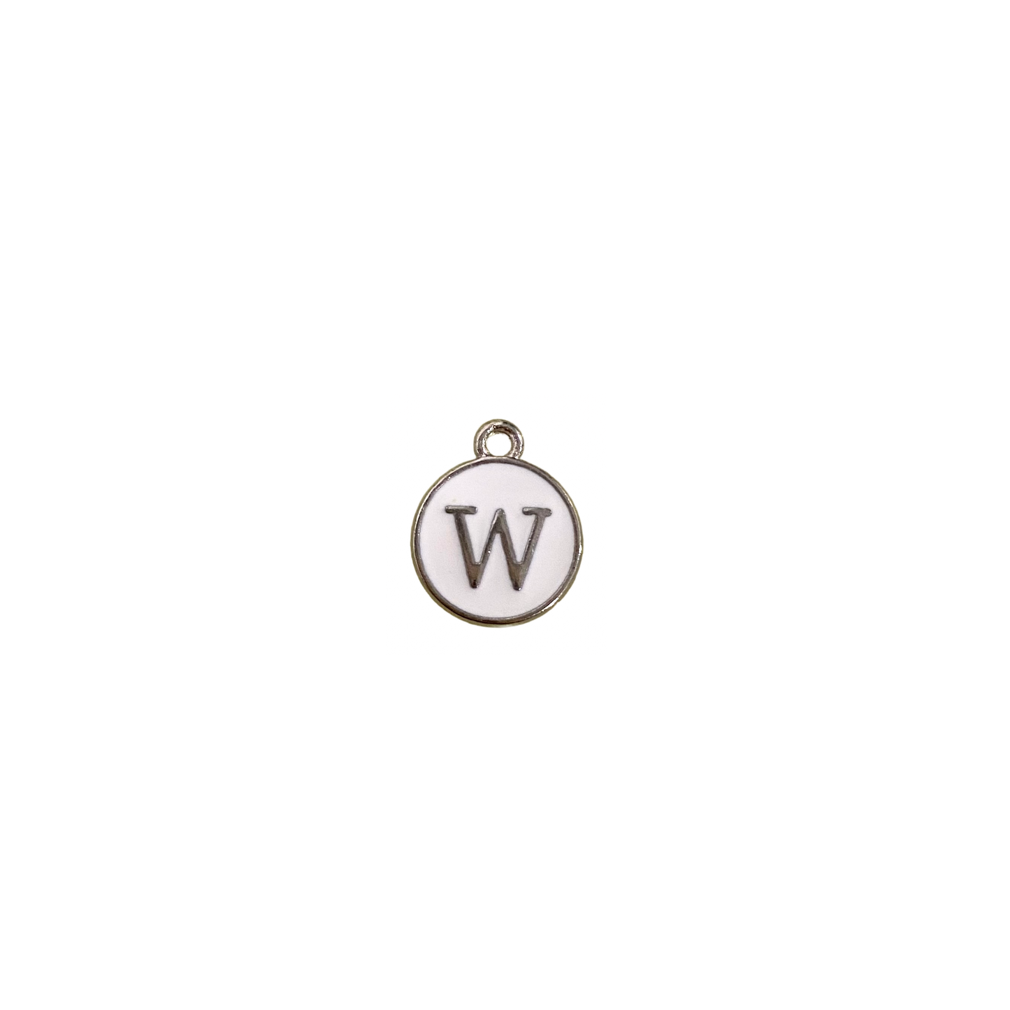 ENAMEL WHITE / SILVER INITIAL CHARM