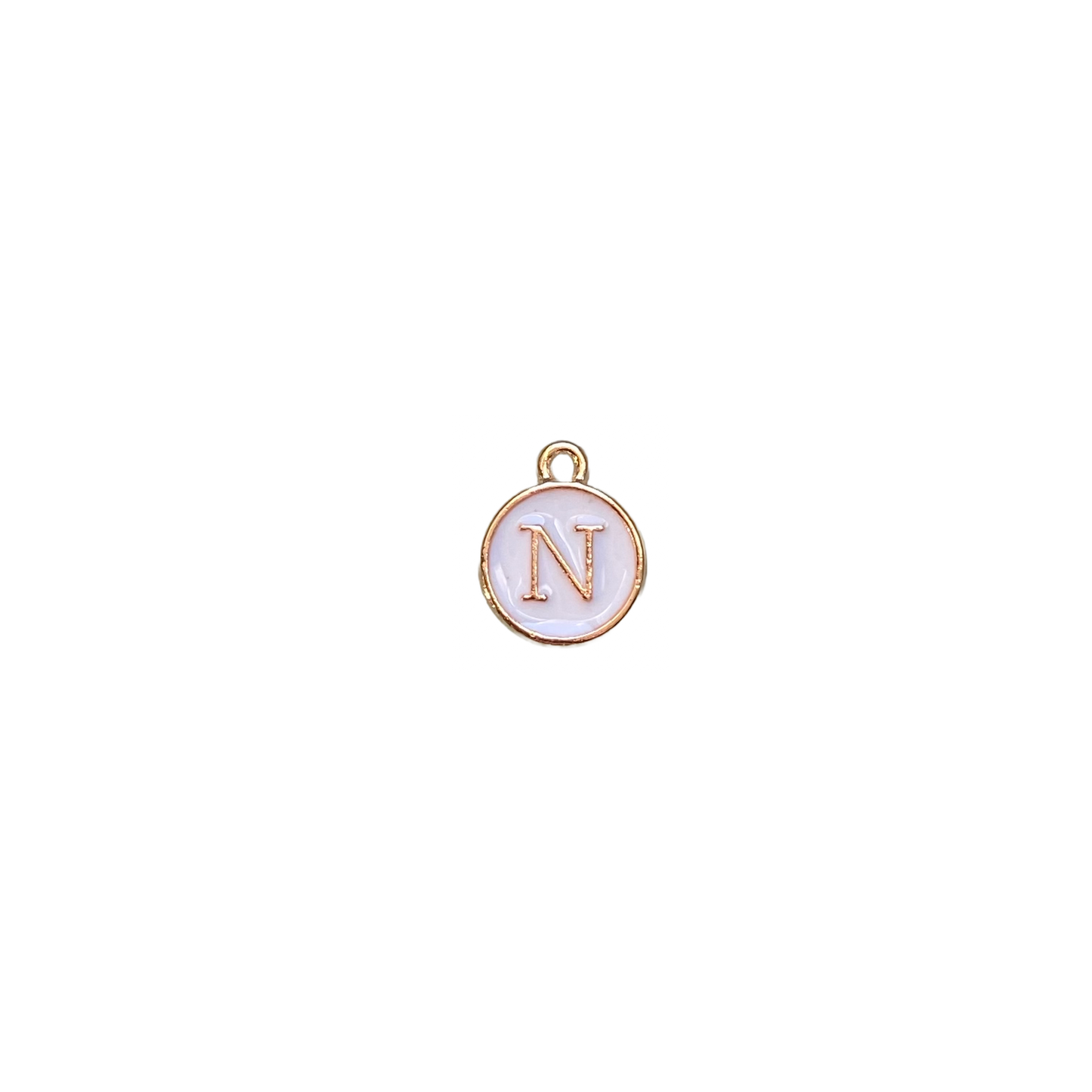 ENAMEL WHITE / GOLD INITIAL CHARM