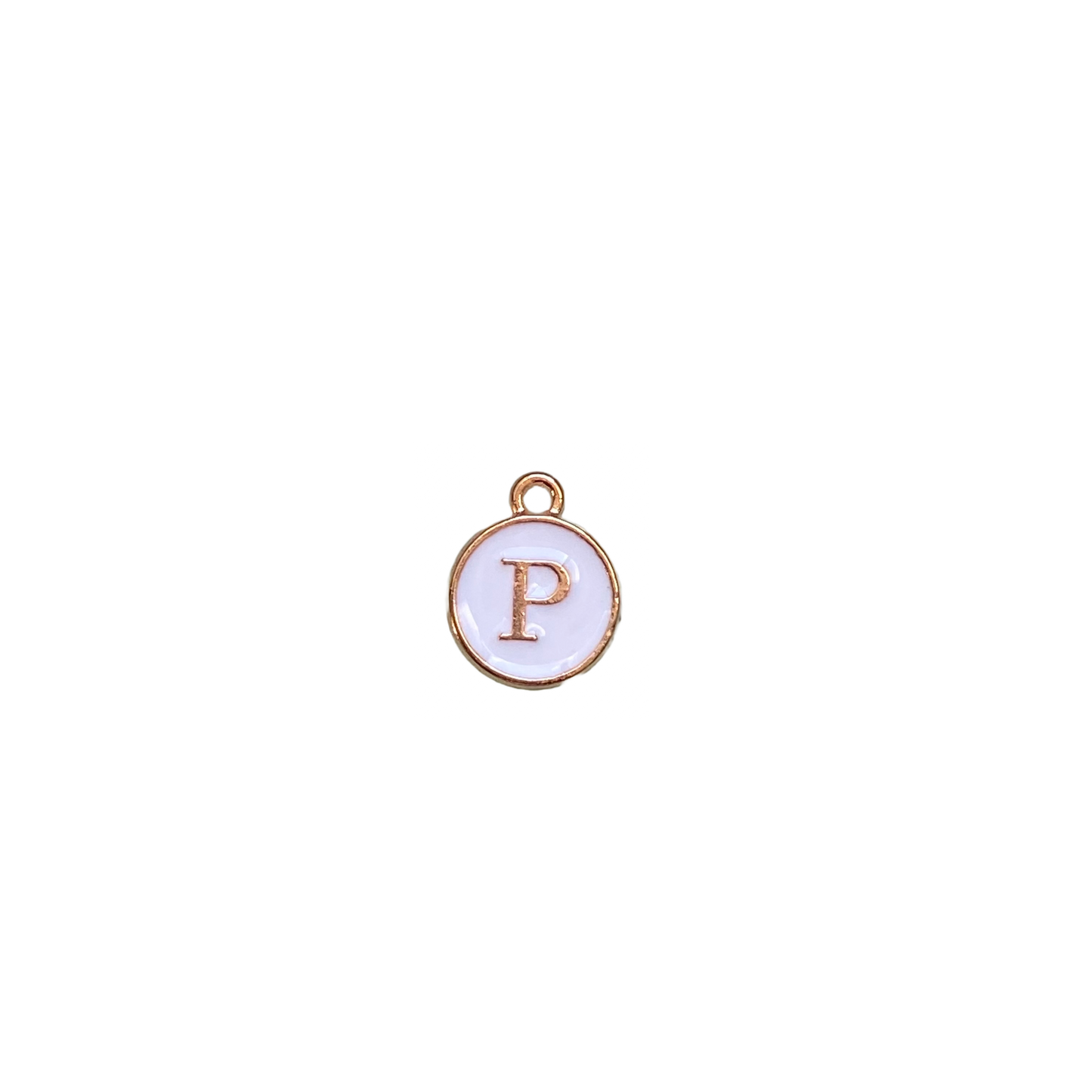 ENAMEL WHITE / GOLD INITIAL CHARM