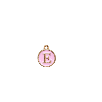 ENAMEL PINK / GOLD INITIAL CHARM
