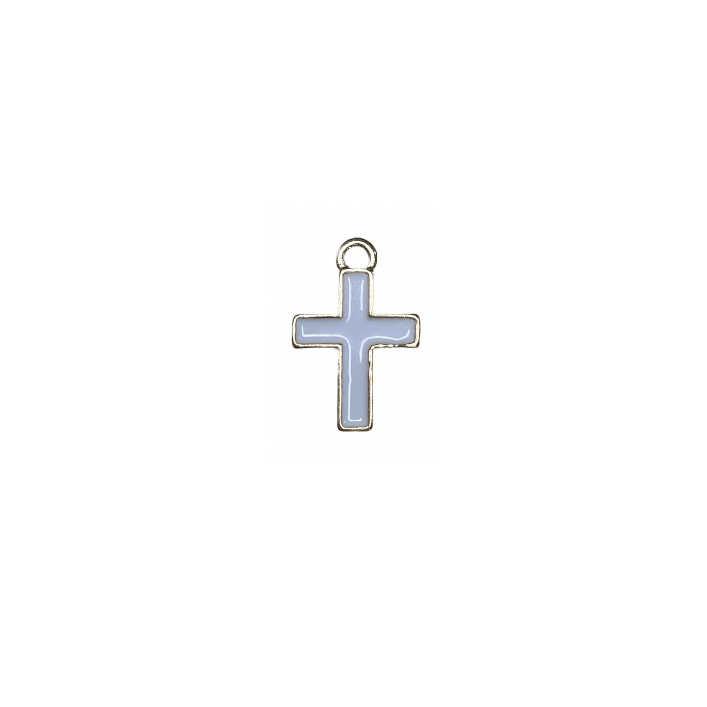 ENAMEL CROSS CHARM GOLD