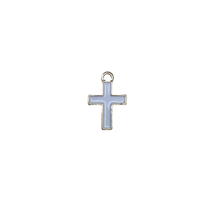 ENAMEL CROSS CHARM GOLD