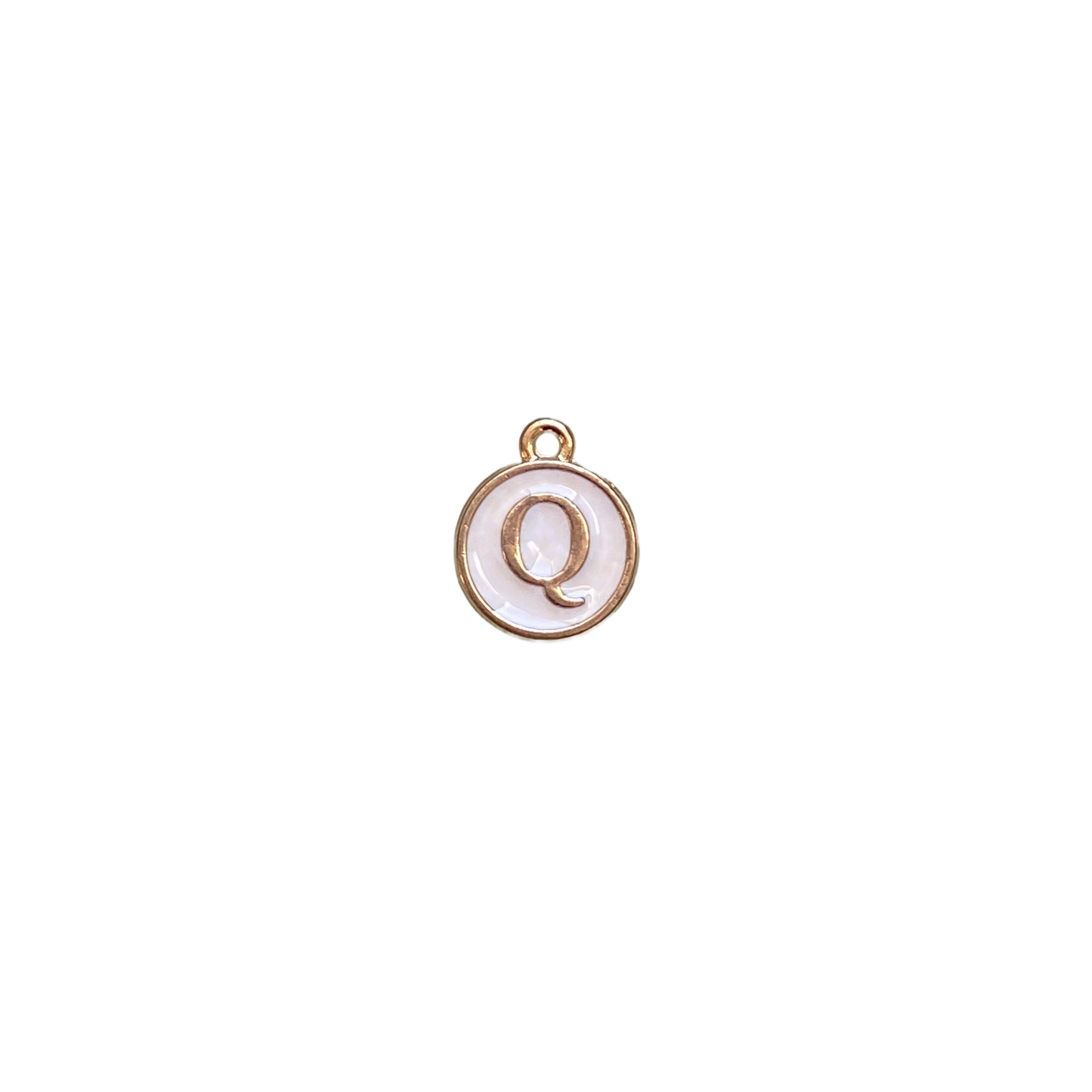 ENAMEL WHITE / GOLD INITIAL CHARM