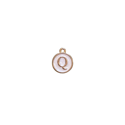 ENAMEL WHITE / GOLD INITIAL CHARM