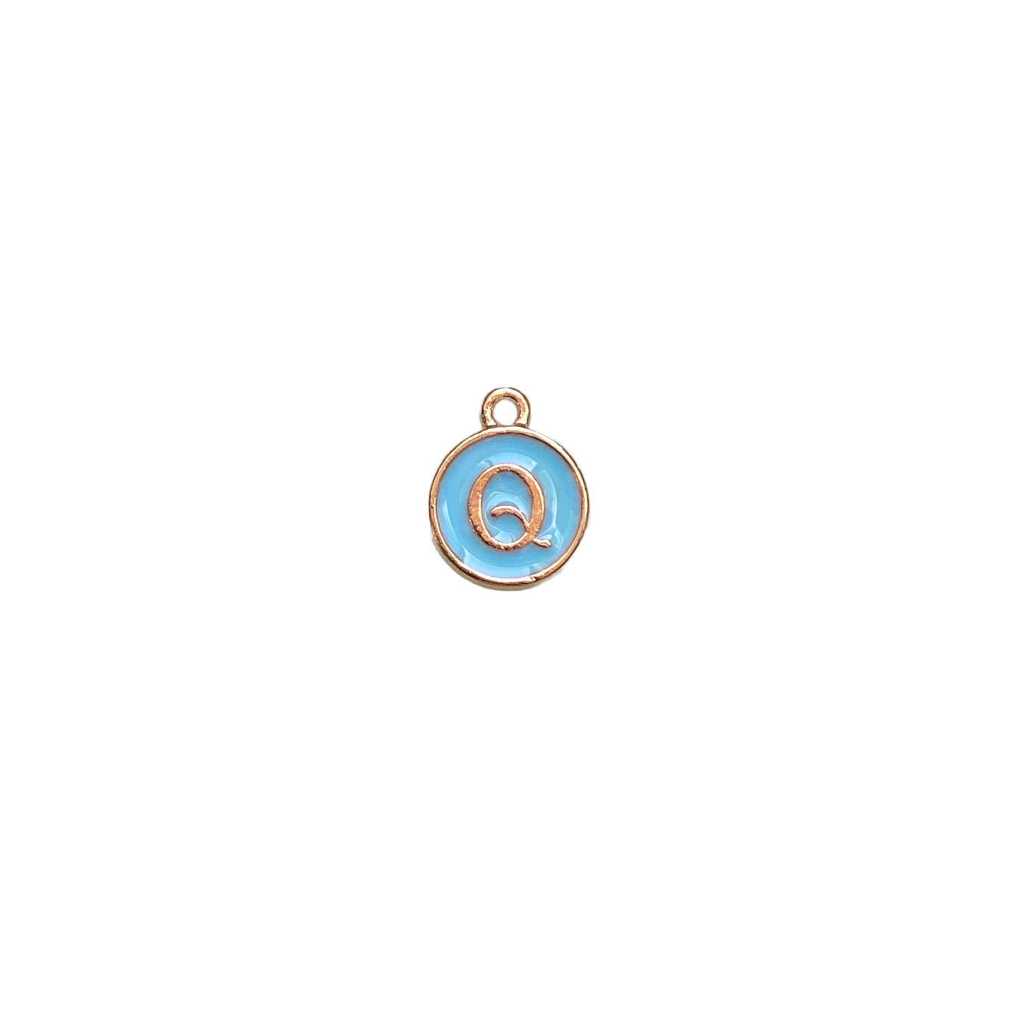 ENAMEL BLUE / GOLD INITIAL CHARM