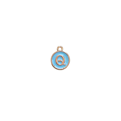 ENAMEL BLUE / GOLD INITIAL CHARM