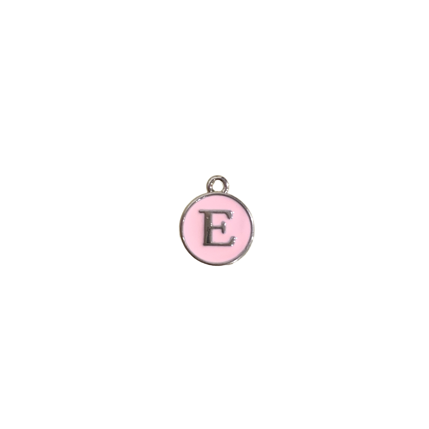 ENAMEL PINK / SILVER INITIAL CHARM
