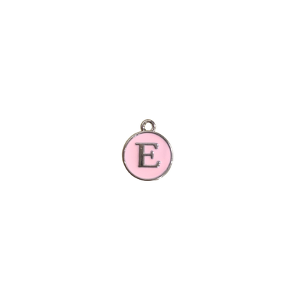 ENAMEL PINK / SILVER INITIAL CHARM