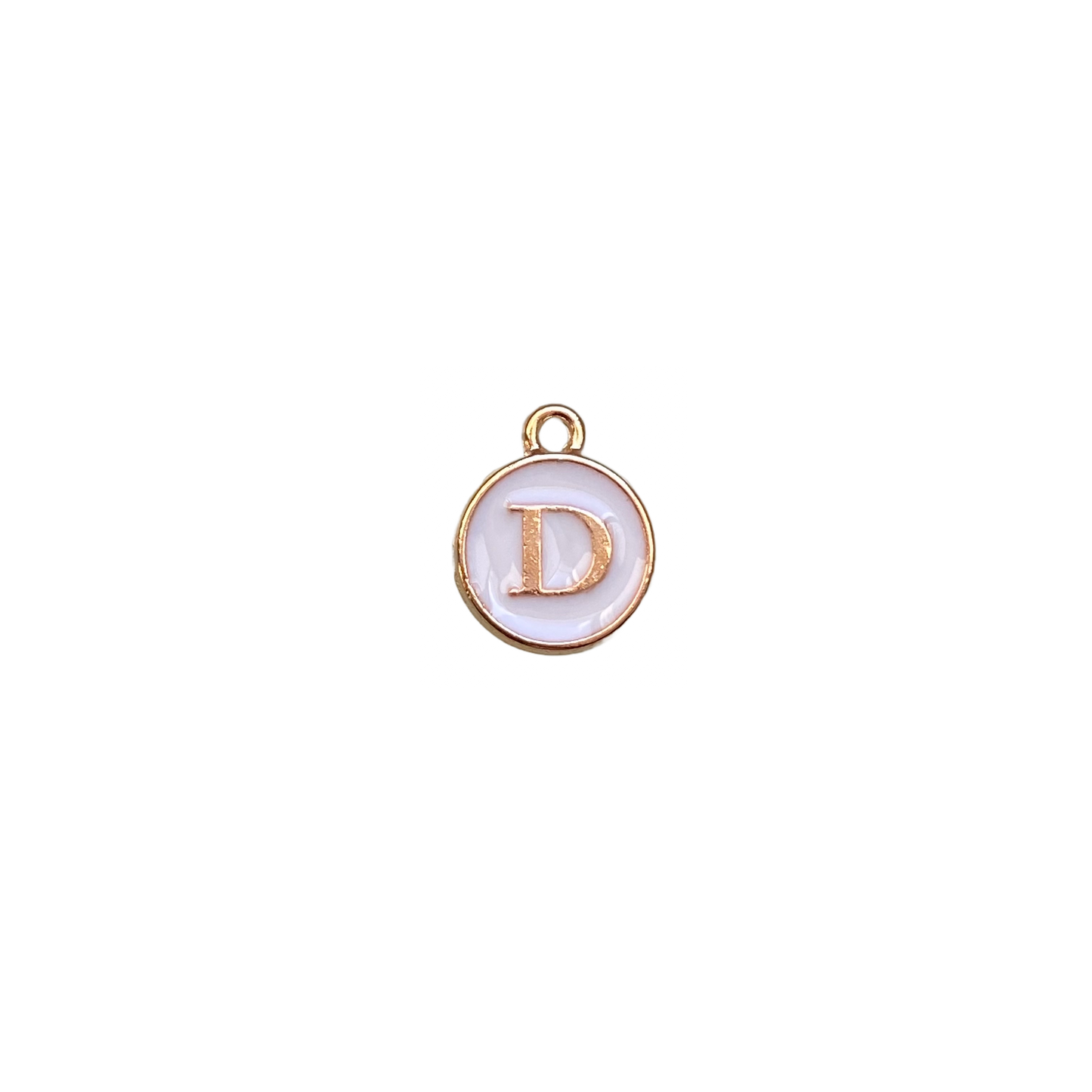 ENAMEL WHITE / GOLD INITIAL CHARM