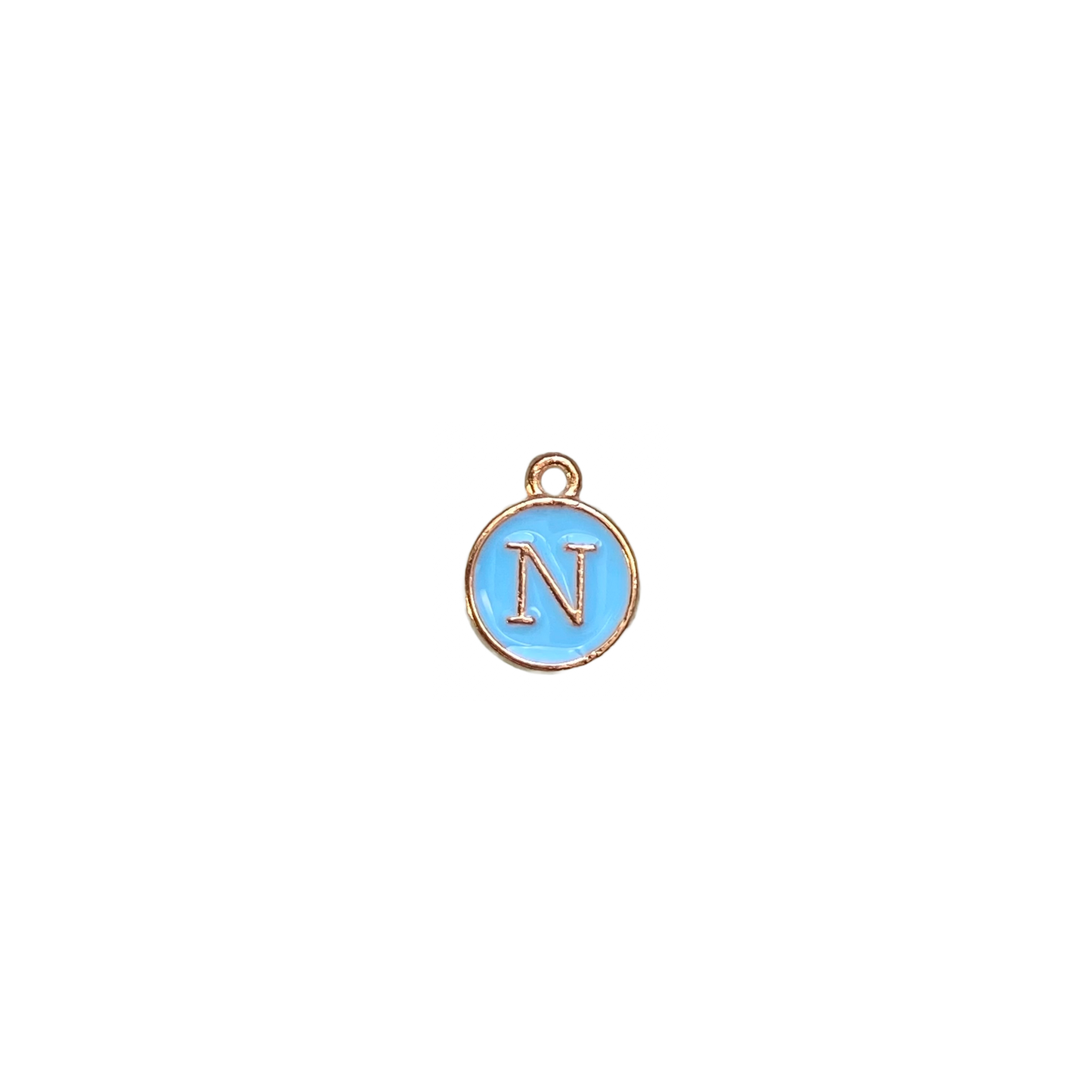 ENAMEL BLUE / GOLD INITIAL CHARM