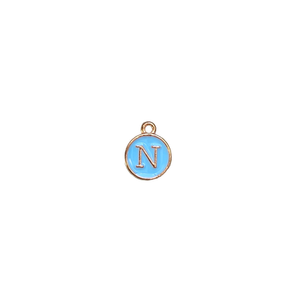ENAMEL BLUE / GOLD INITIAL CHARM