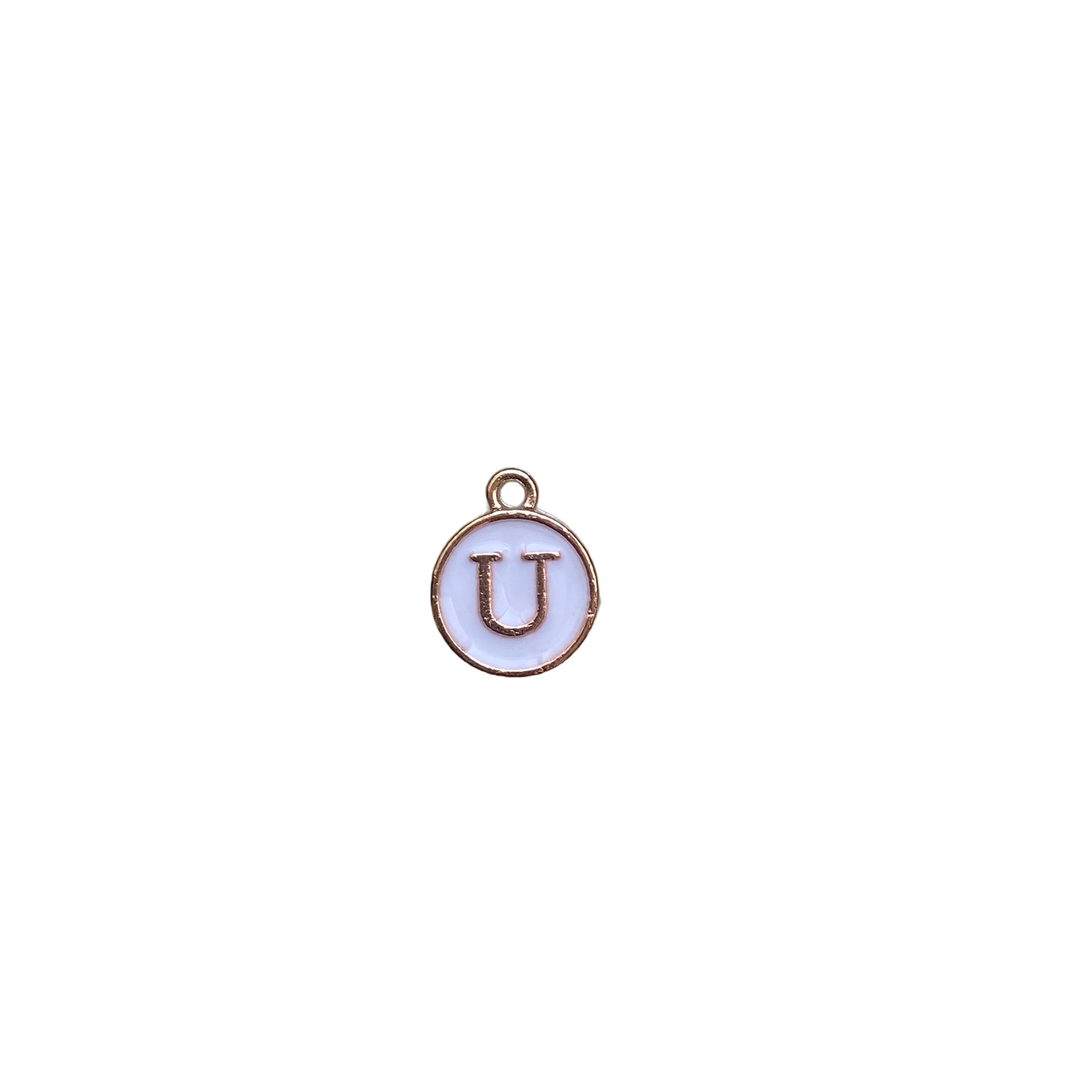 ENAMEL WHITE / GOLD INITIAL CHARM