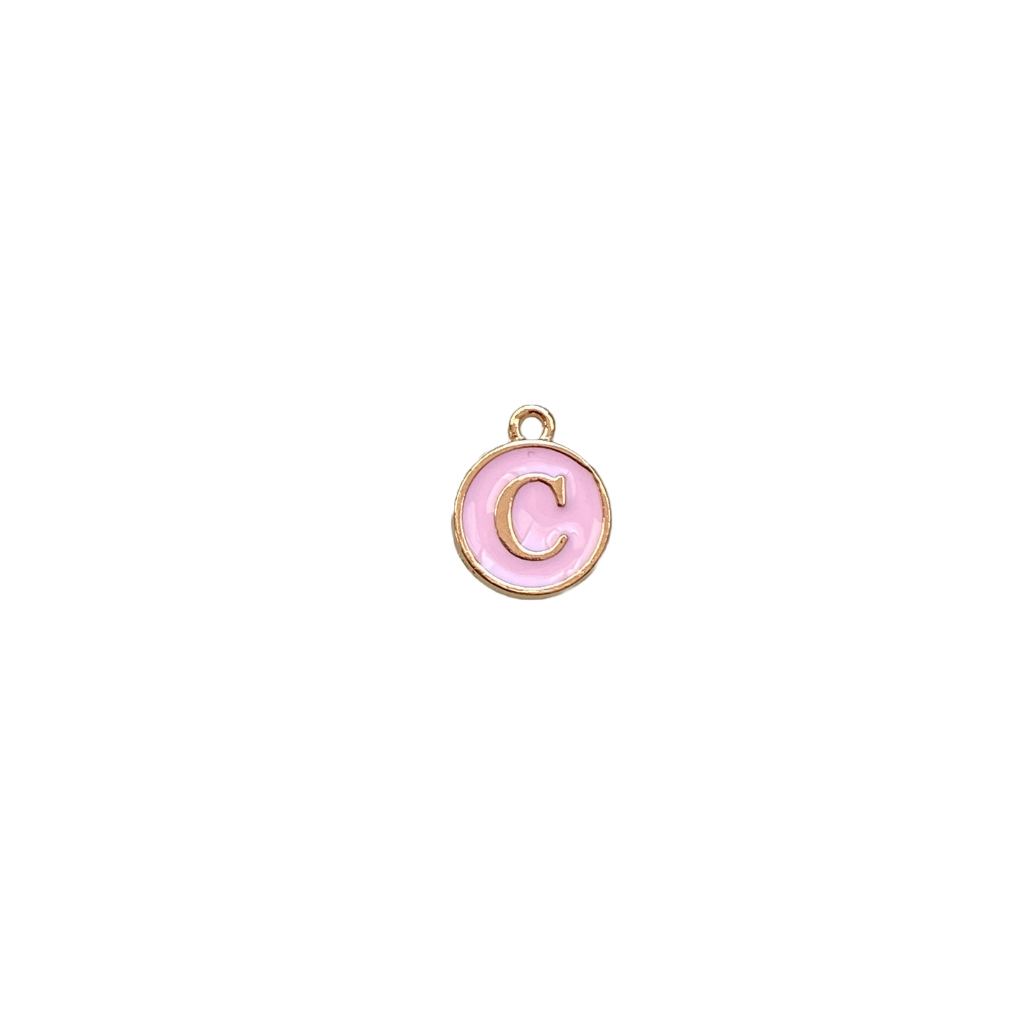 ENAMEL PINK / GOLD INITIAL CHARM