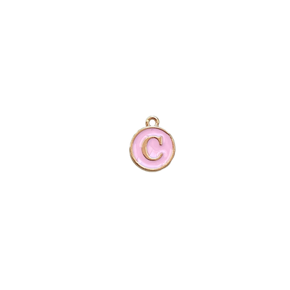 ENAMEL PINK / GOLD INITIAL CHARM