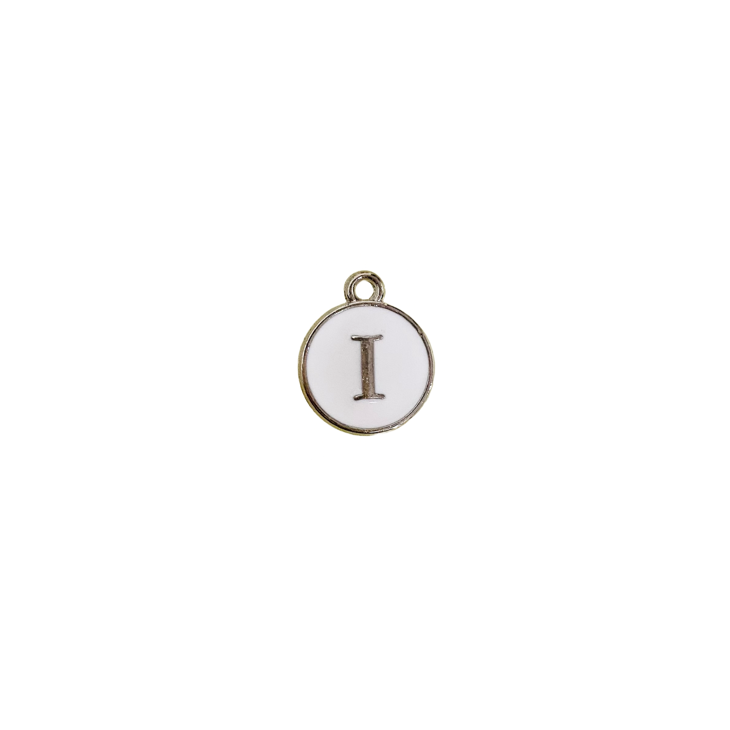 ENAMEL WHITE / SILVER INITIAL CHARM