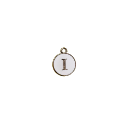 ENAMEL WHITE / SILVER INITIAL CHARM