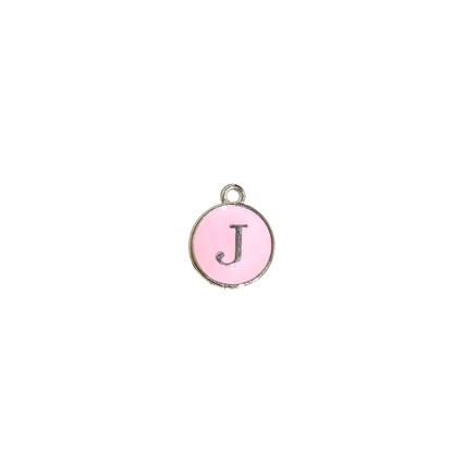 ENAMEL PINK / SILVER INITIAL CHARM
