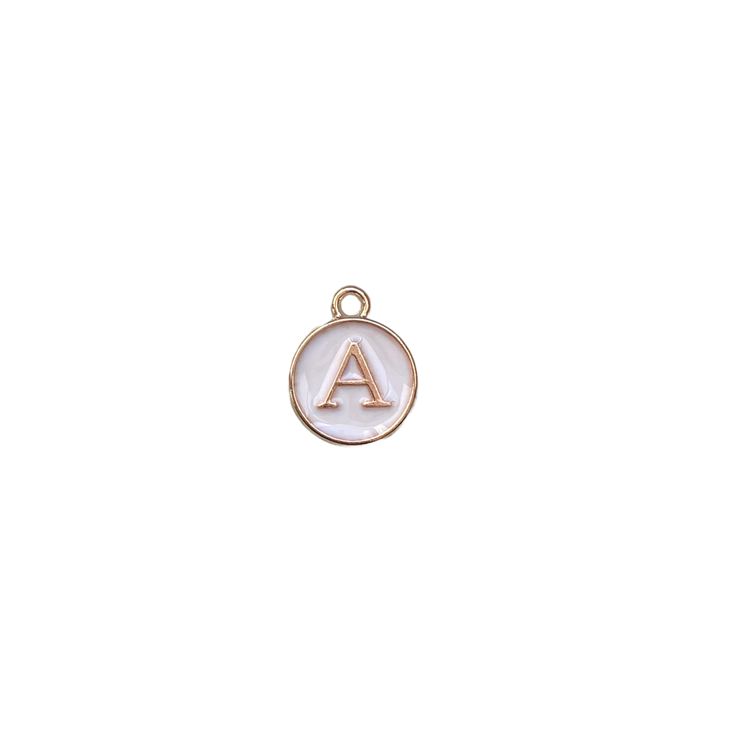 ENAMEL WHITE / GOLD INITIAL CHARM