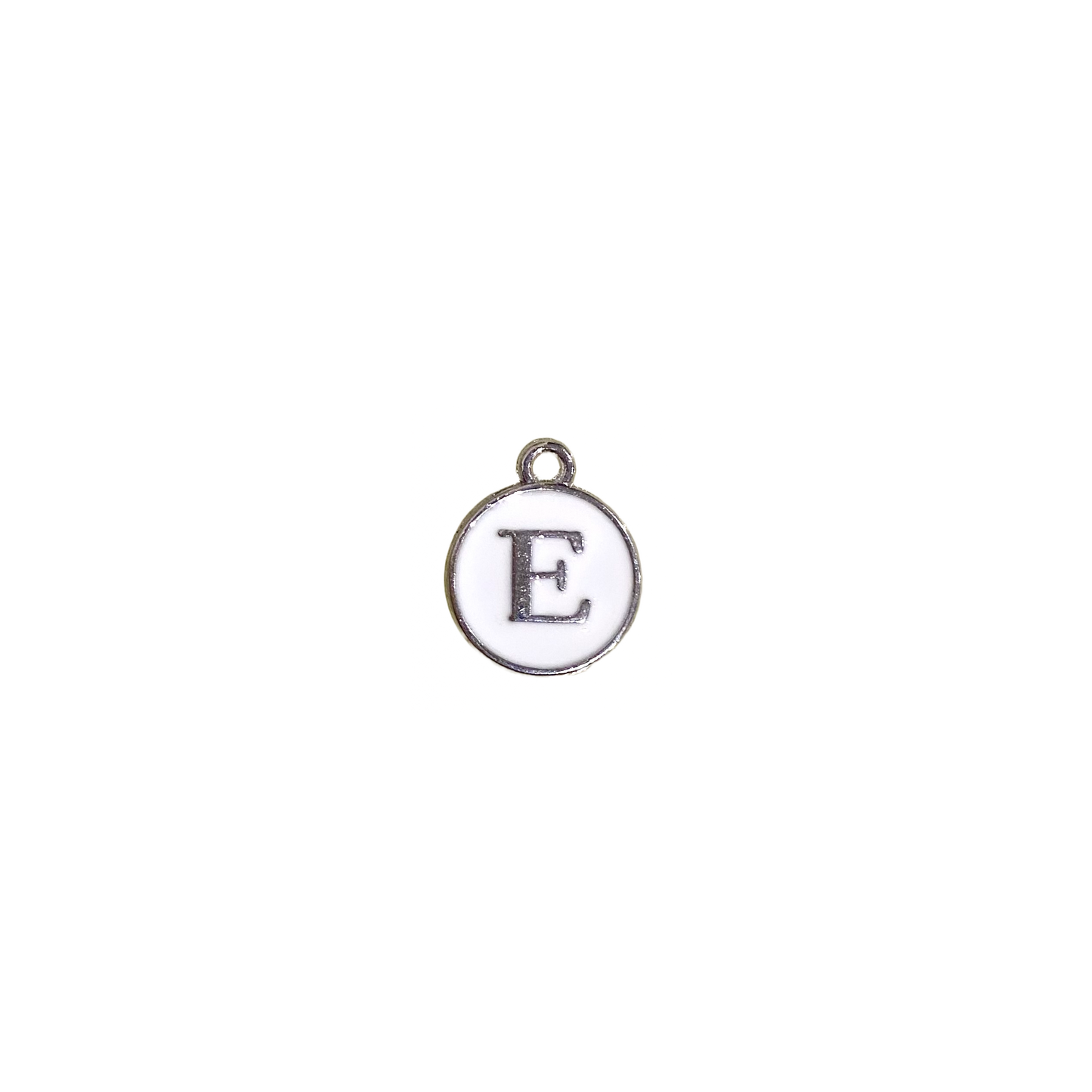 ENAMEL WHITE / SILVER INITIAL CHARM