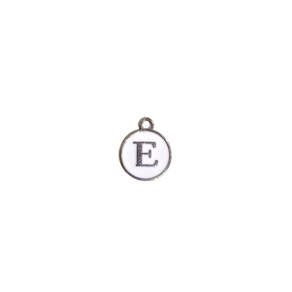 ENAMEL WHITE / SILVER INITIAL CHARM
