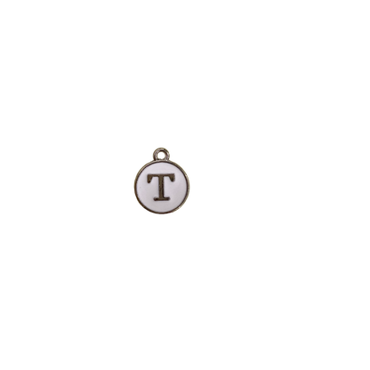 ENAMEL WHITE / SILVER INITIAL CHARM