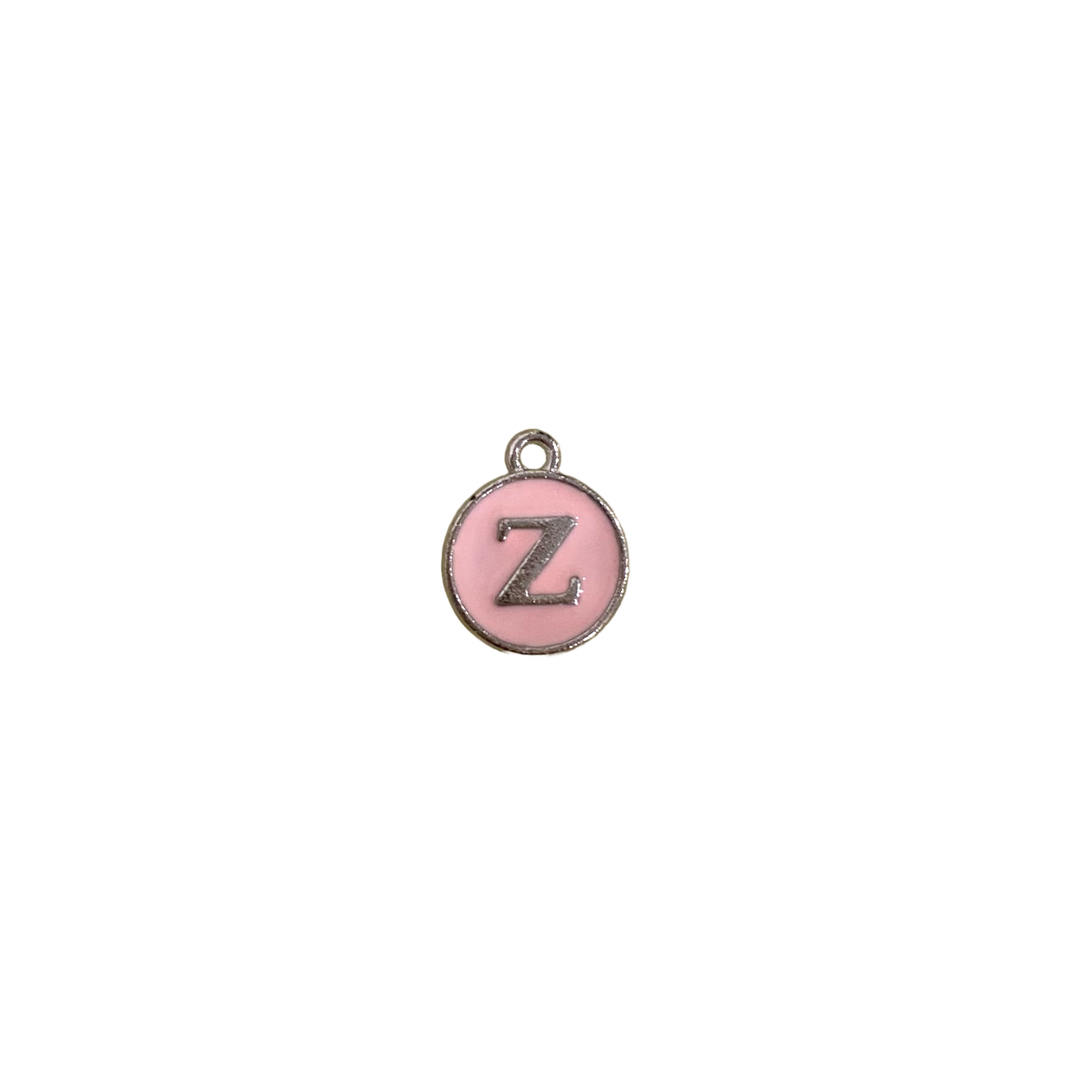 ENAMEL PINK / SILVER INITIAL CHARM