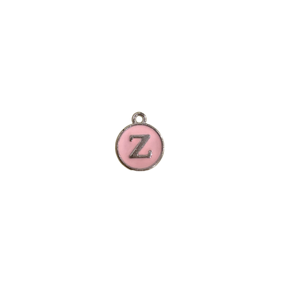 ENAMEL PINK / SILVER INITIAL CHARM