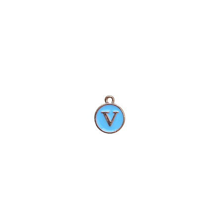 ENAMEL BLUE / GOLD INITIAL CHARM
