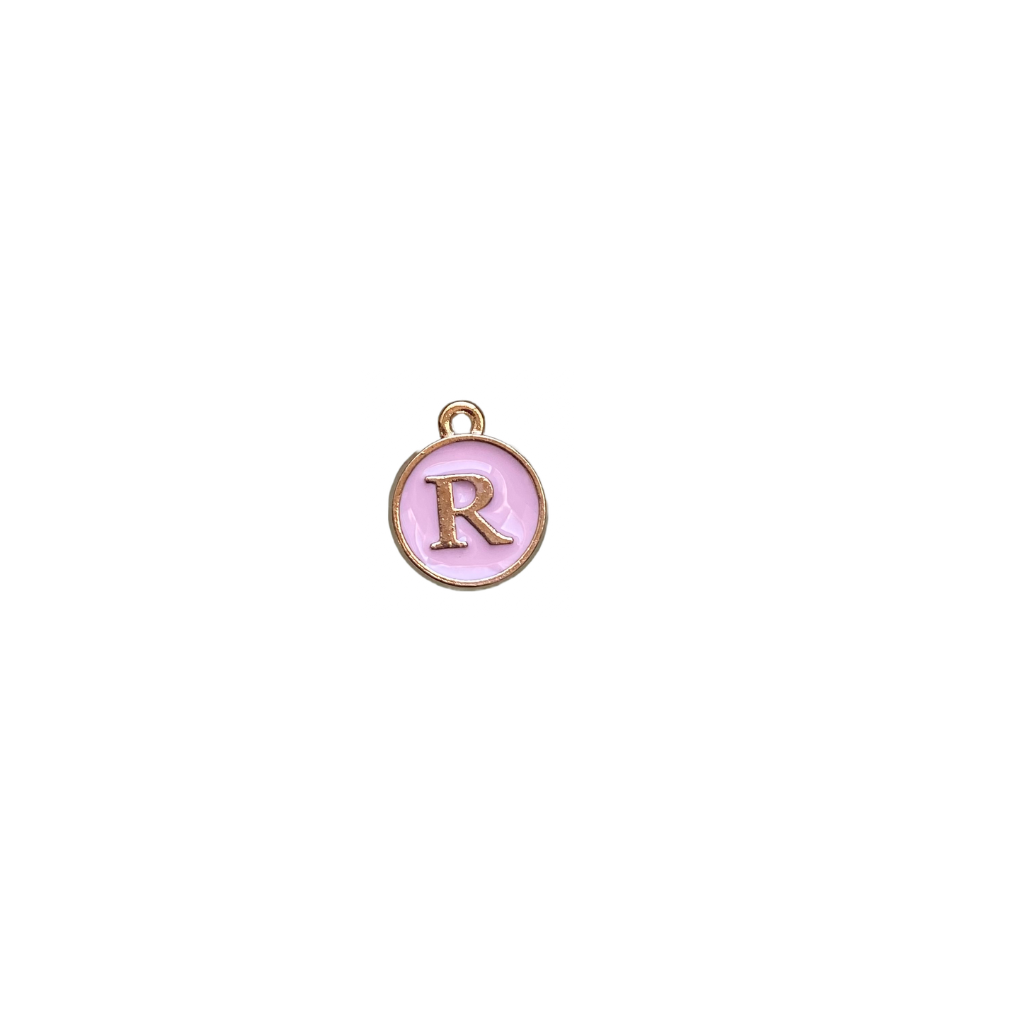 ENAMEL PINK / GOLD INITIAL CHARM