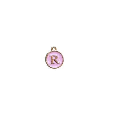 ENAMEL PINK / GOLD INITIAL CHARM