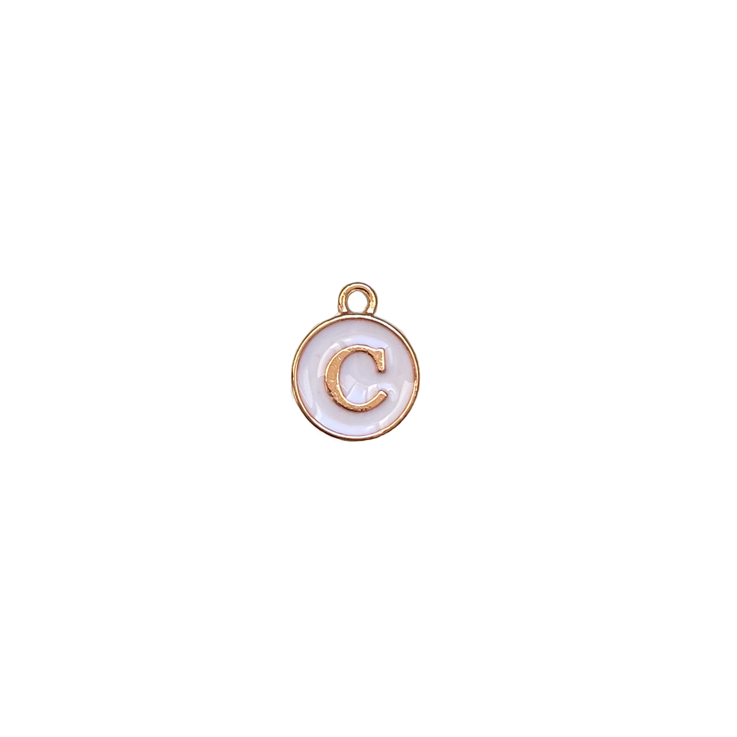 ENAMEL WHITE / GOLD INITIAL CHARM