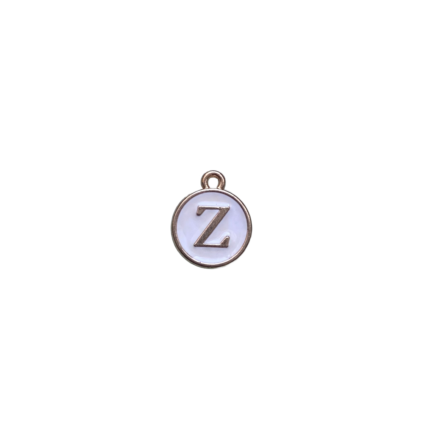 ENAMEL WHITE / GOLD INITIAL CHARM