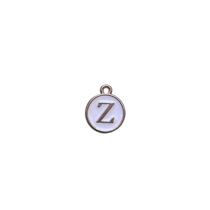 ENAMEL WHITE / GOLD INITIAL CHARM