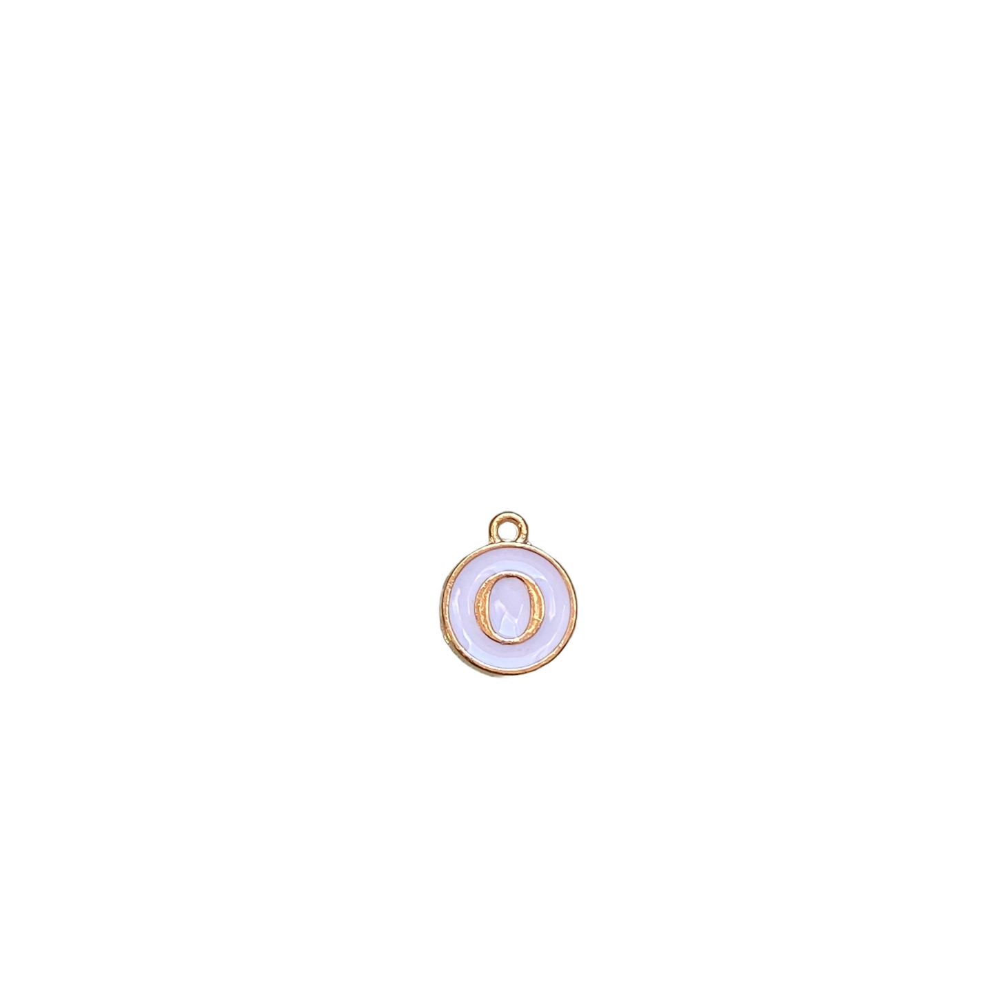 ENAMEL WHITE / GOLD INITIAL CHARM